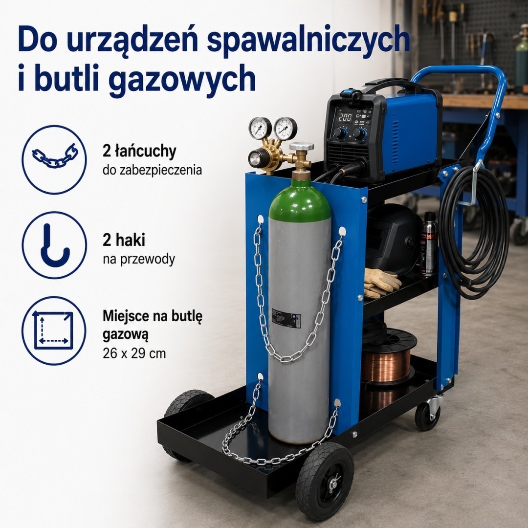 Svářecí Vozík BITUXX Na Svářečku Plynovou Láhev 40 kg Ocelový M20102